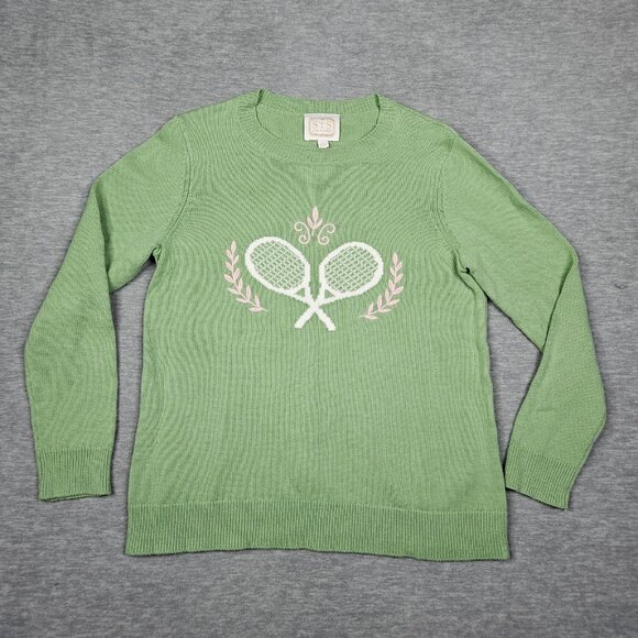 STS SAIL TO SABLE Sweater Tennis Racket Graphic Women's Size L - Picture 1 of 8